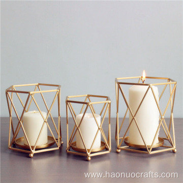 Simple modern light luxury yellow gold geometric iron